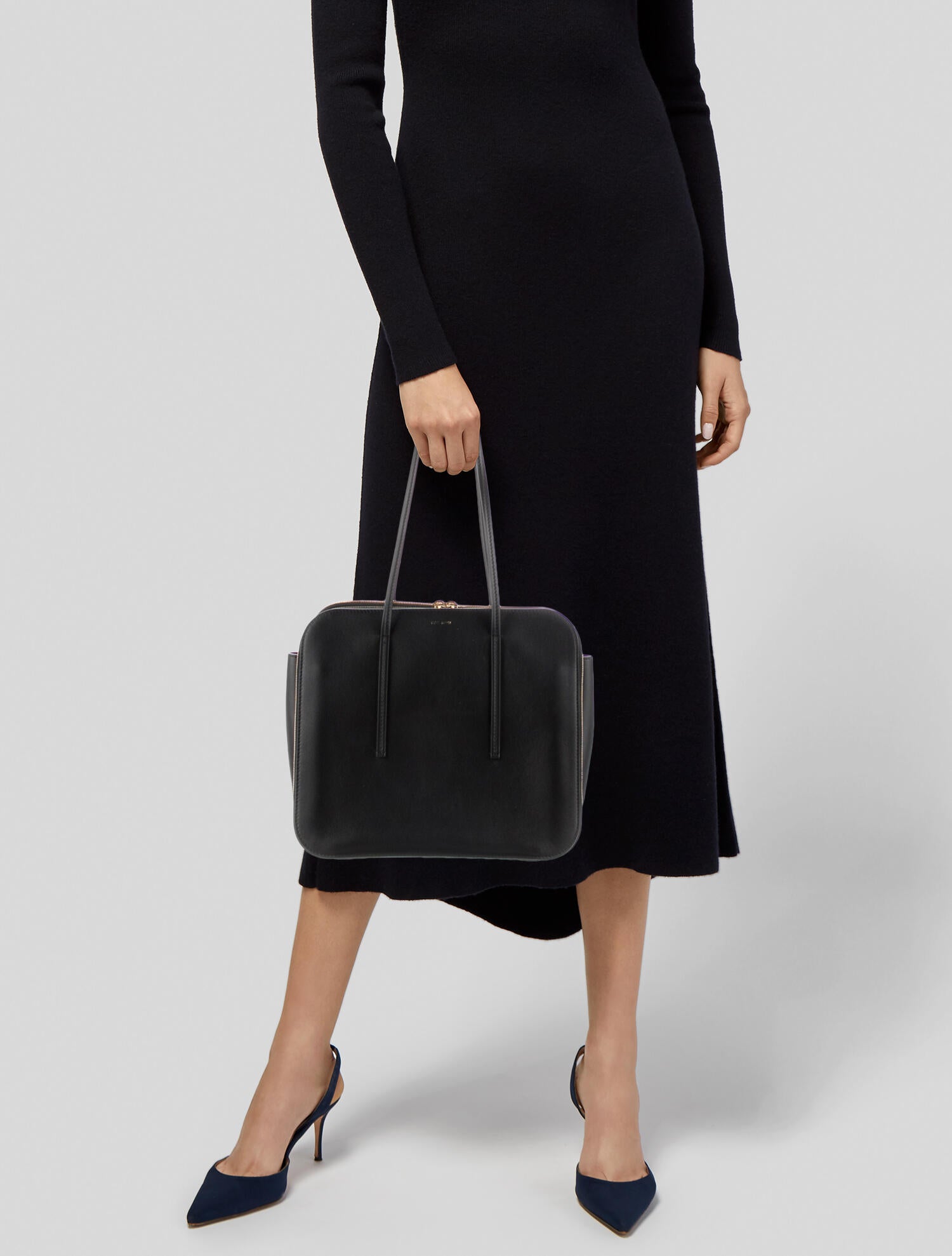 The Row Siamese Leather Shoulder Bag - Black Shoulder Bags
