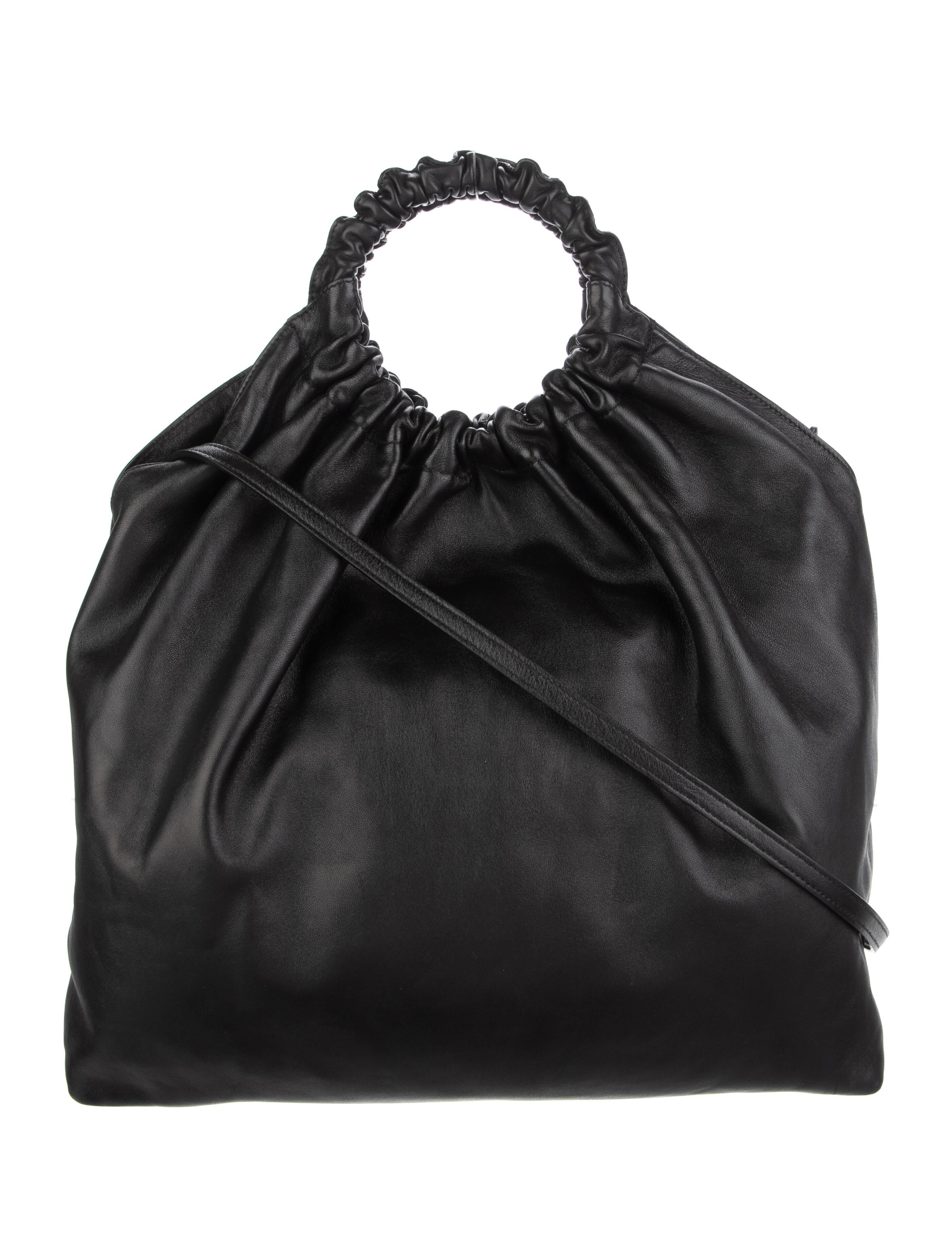The Row Leather Shoulder Bag - Black Shoulder Bags, Handbags