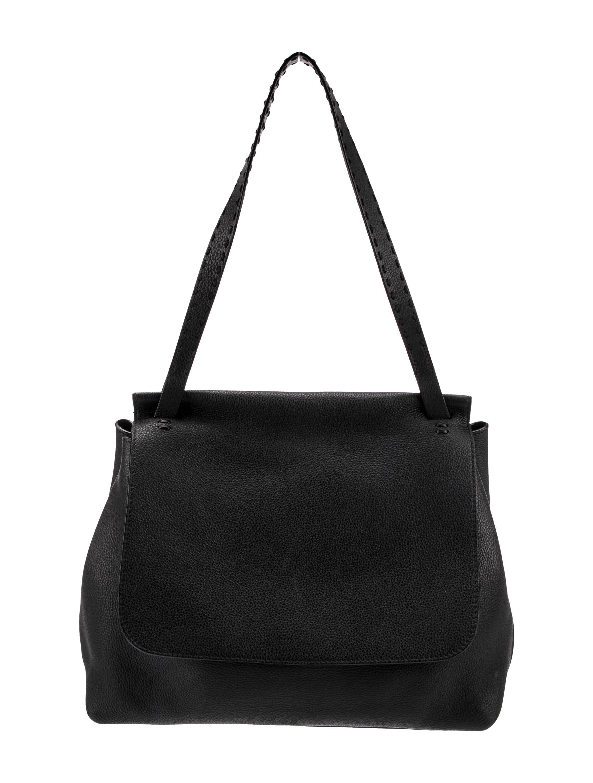 The Row Row Sidekick Two Leather Shoulder Bag Black Shoulder Bags