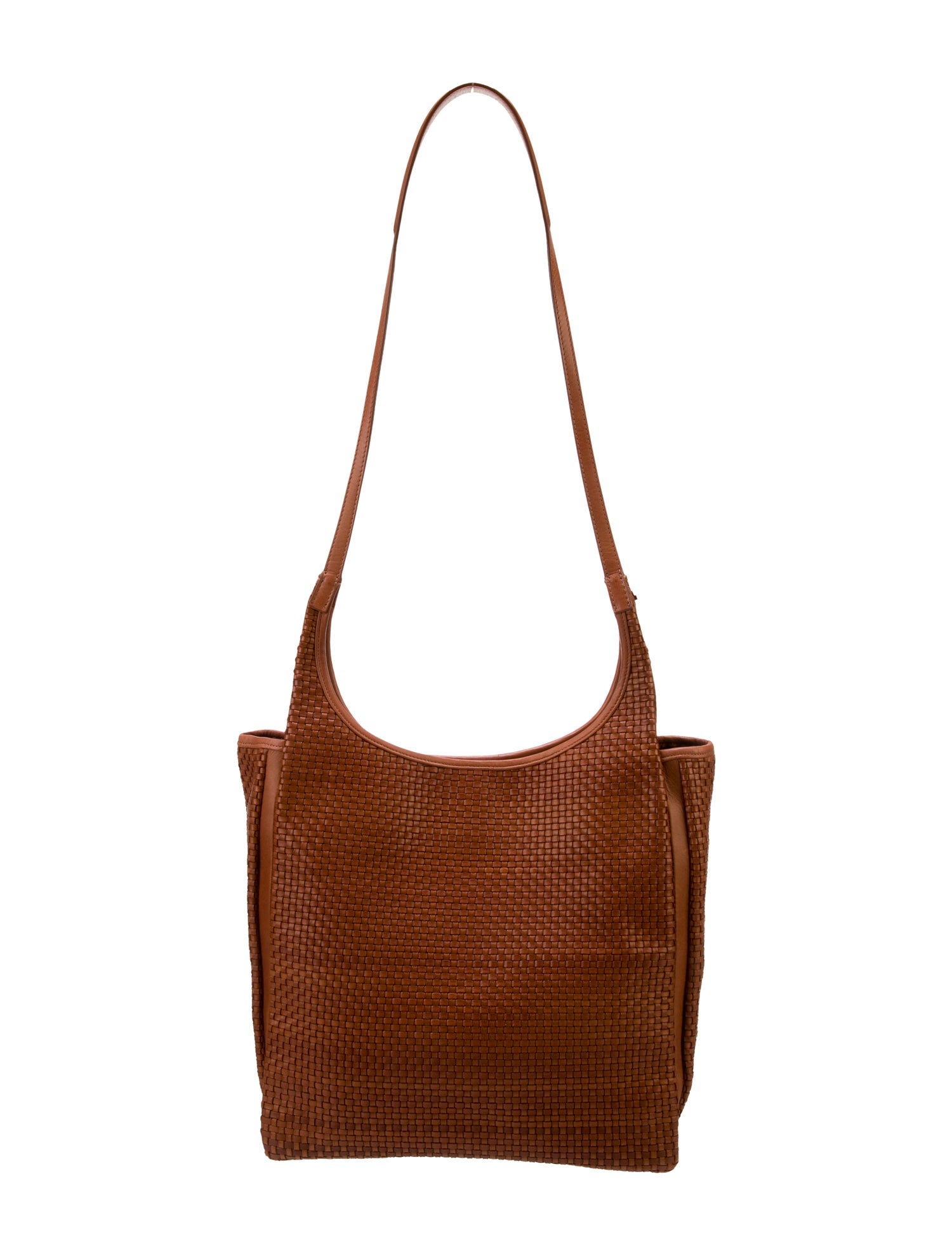 The Row Jules Woven Leather Shoulder Bag Brown Shoulder Bags