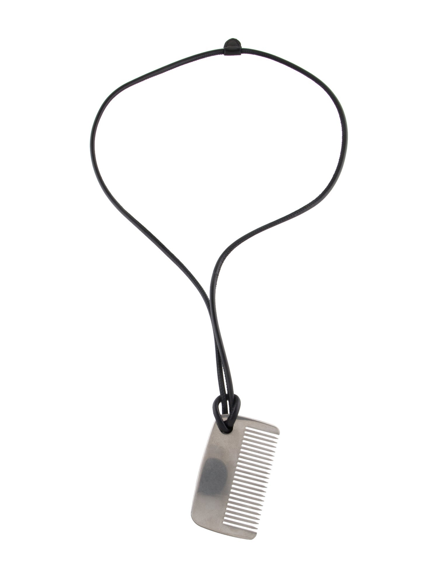 The Row Leather Comb Necklace w/ Tags - Black Pendant Necklace