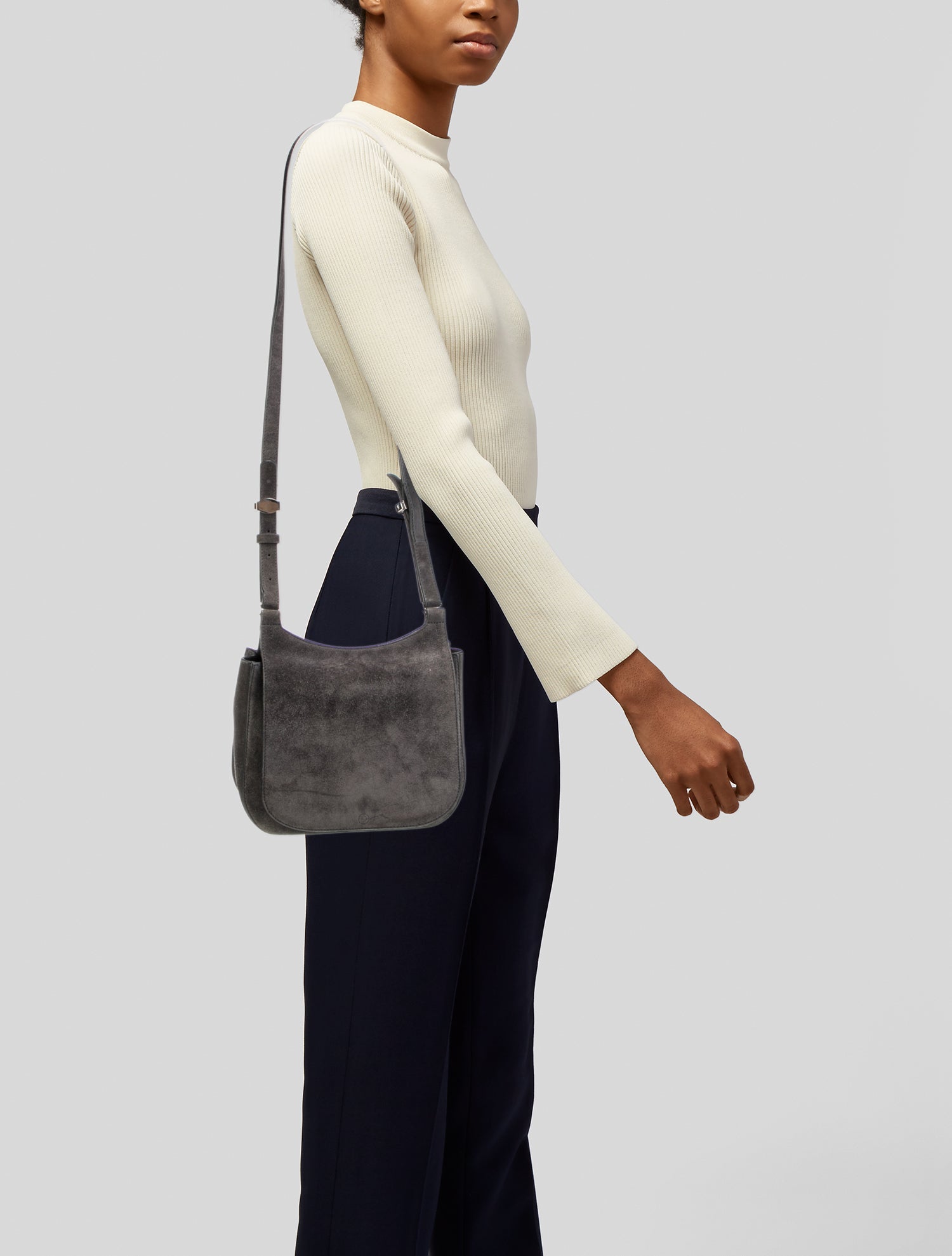 The Row Suede Hunting 9 Crossbody Bag