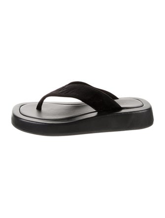The Row Velvet Flip Flops