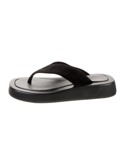 The Row Velvet Flip Flops