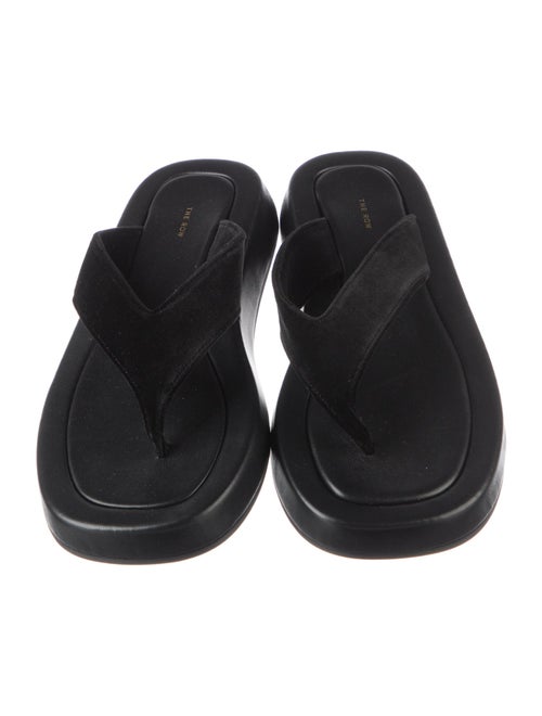 The Row Suede Flip Flops