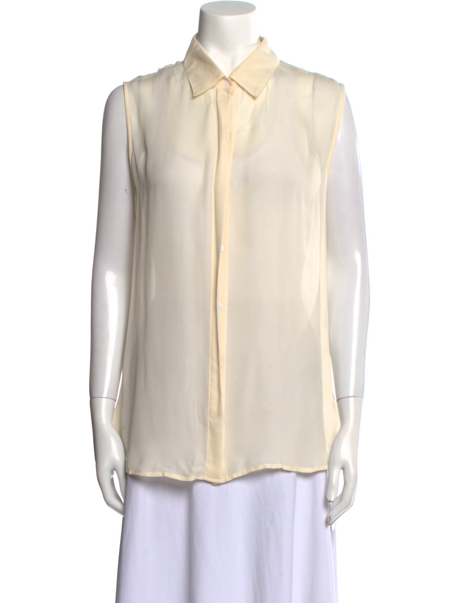 The Row Silk Sleeveless Button-Up Top