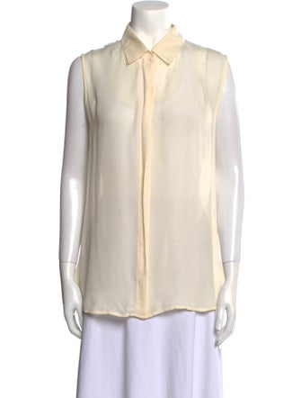 The Row Silk Sleeveless Button-Up Top