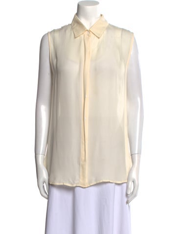 The Row Tops Silk Sleeveless Button-Up Top US 10 | L