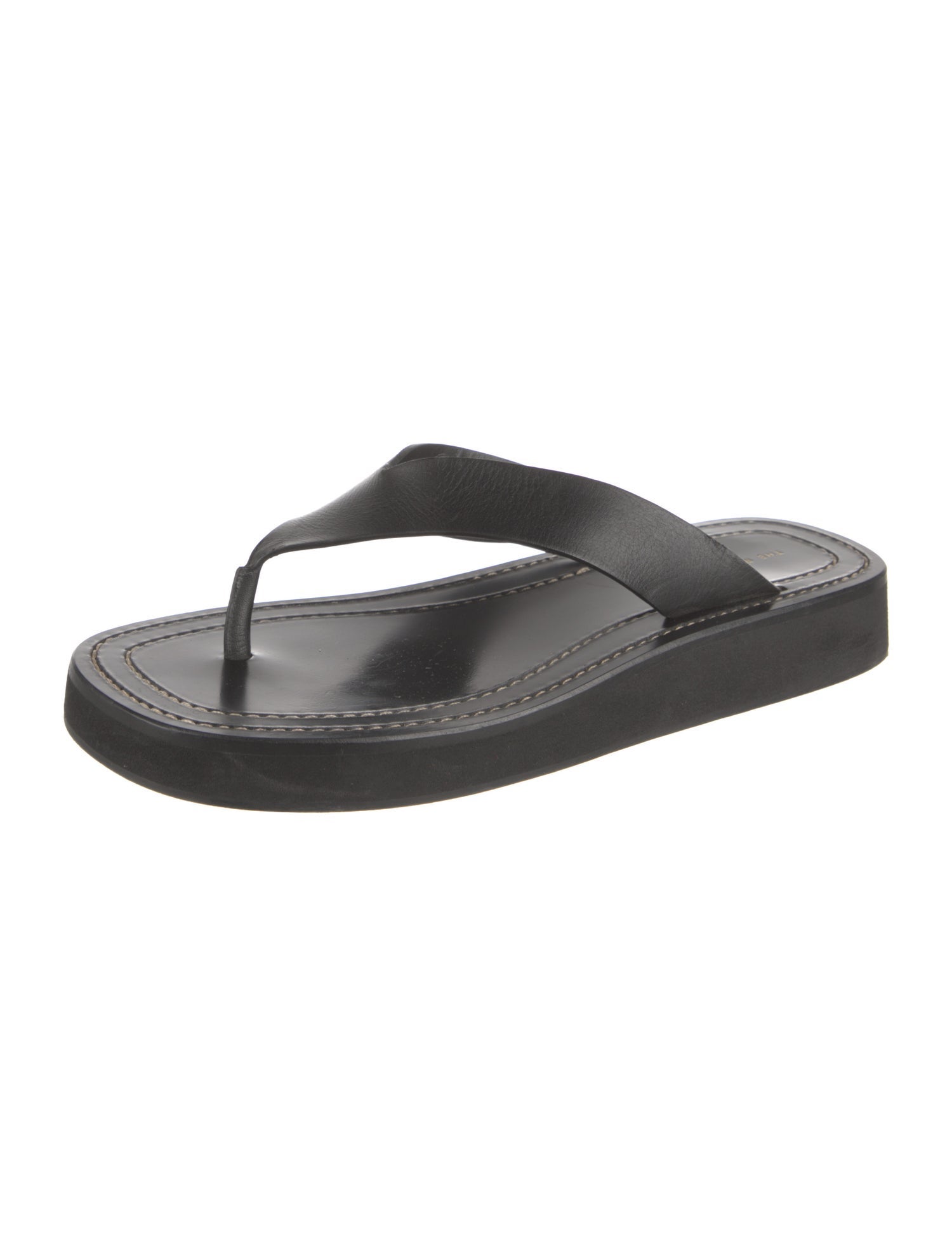 The Row Leather Flip Flops