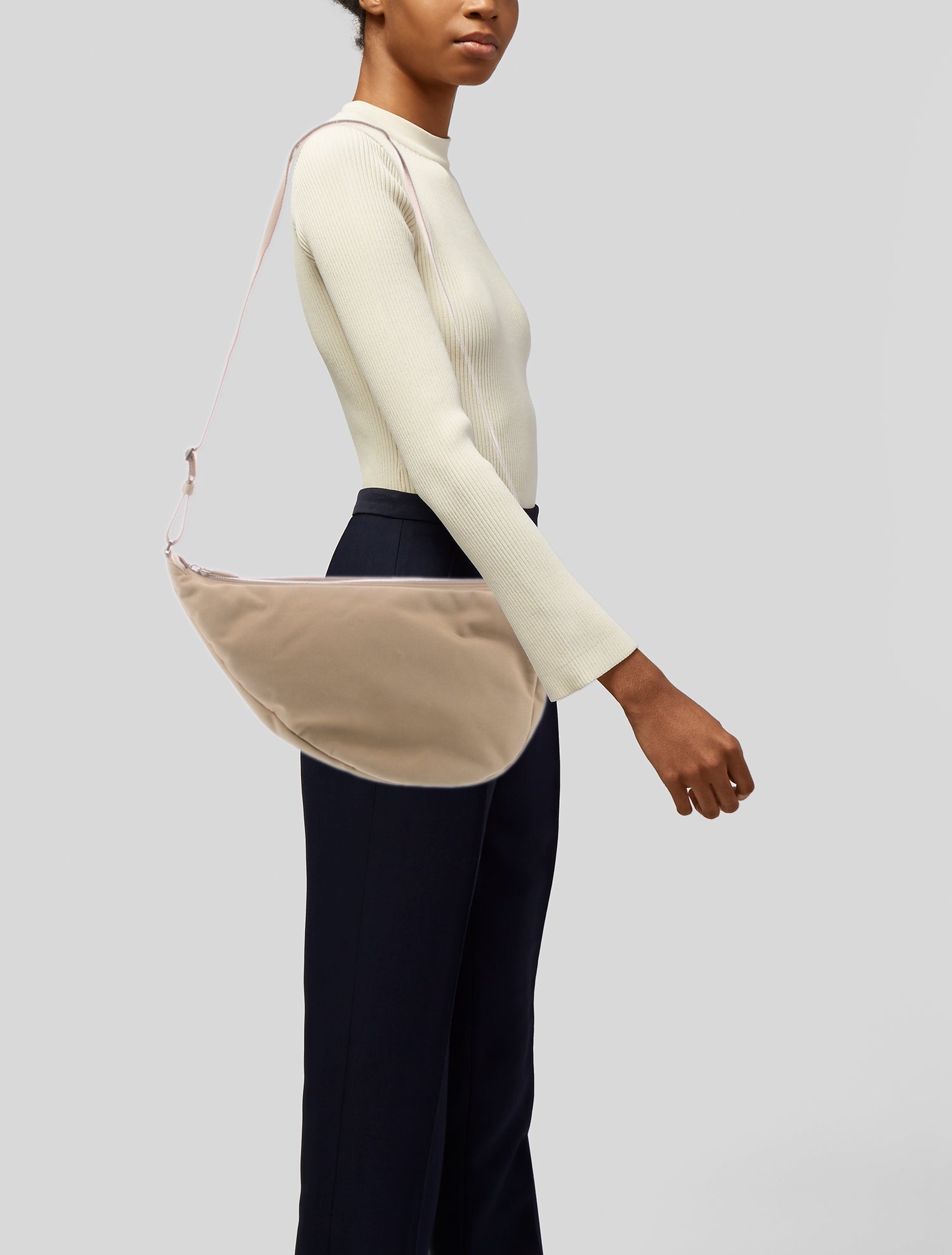 The Row Nylon Slouchy Banana Bag Two in Nylon - Neutrals Crossbody