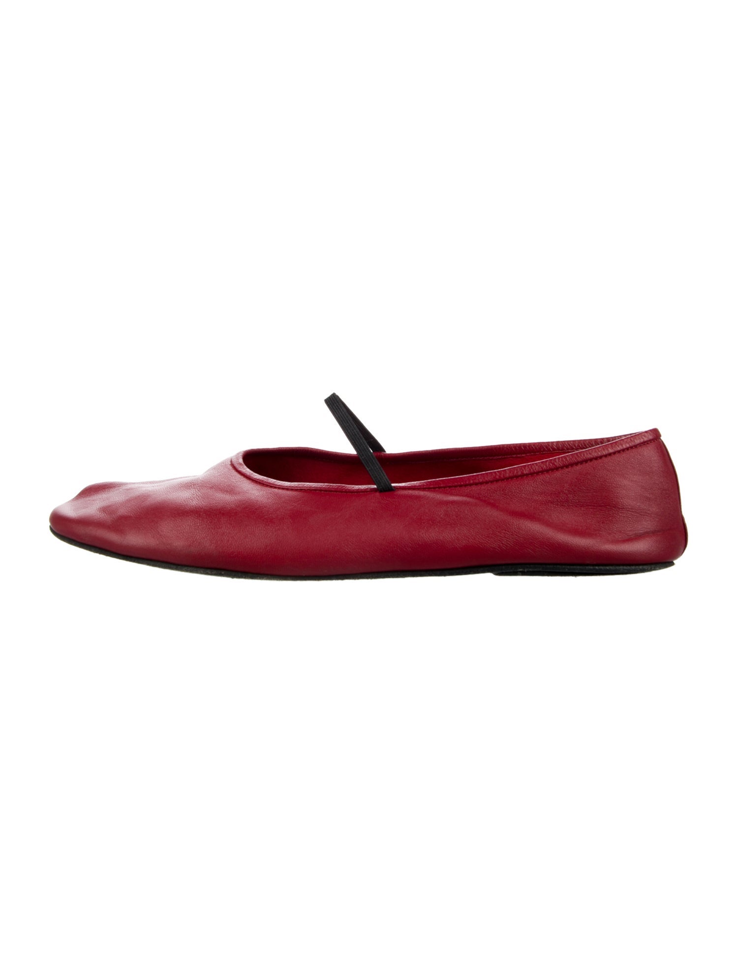 The Row Leather Mary Jane Flats