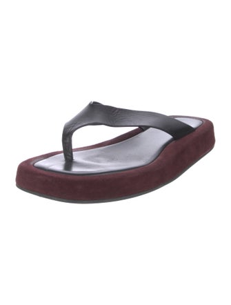 The Row Leather Flip Flops