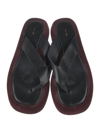The Row Leather Flip Flops