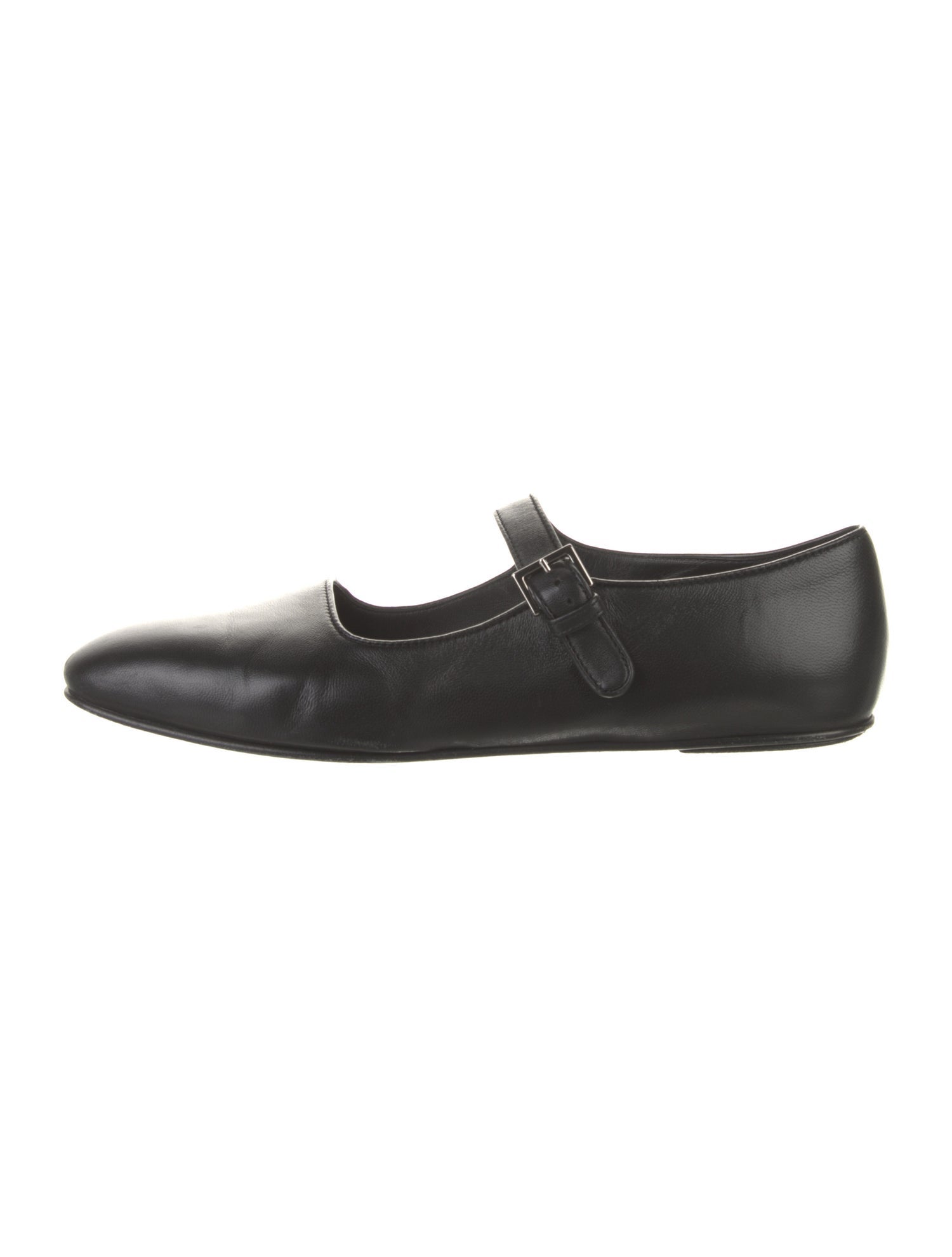 The Row Leather Mary Jane Flats Black Flats, Shoes THR157979 The RealReal