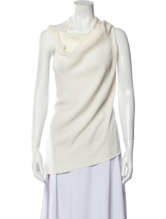 The Row Silk Cowl Neck Top