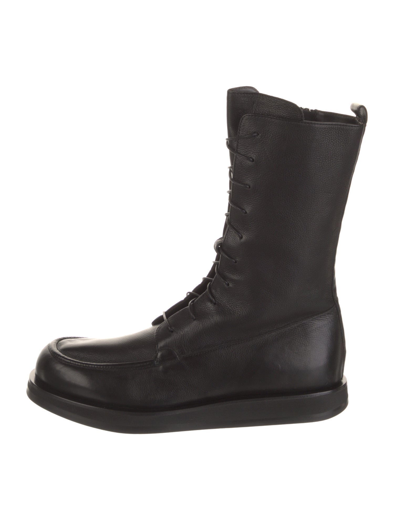 The Row Leather Printed Combat Boots