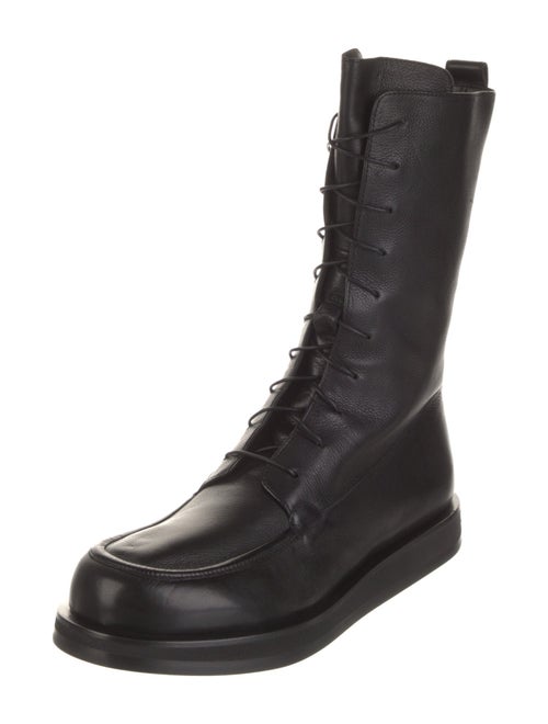 The Row Leather Printed Combat Boots