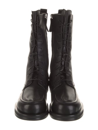 The Row Leather Printed Combat Boots