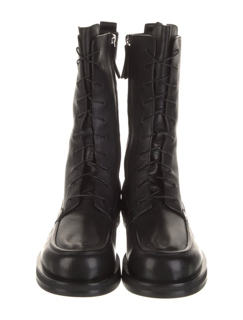 The Row Leather Printed Combat Boots
