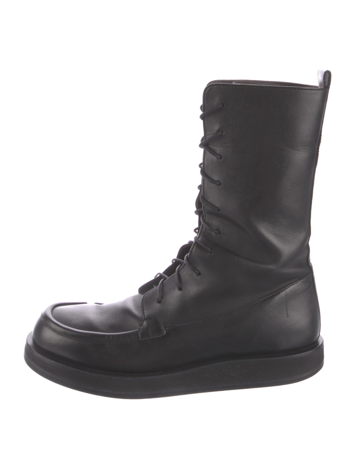 The Row Leather Combat Boots