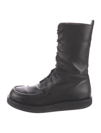 The Row Leather Combat Boots