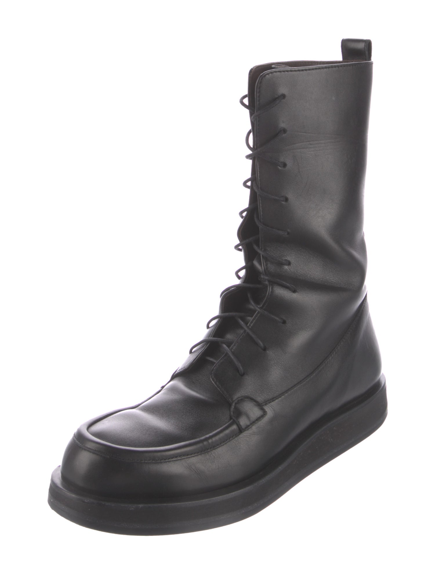 The Row Leather Combat Boots