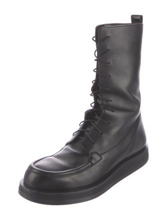 The Row Leather Combat Boots