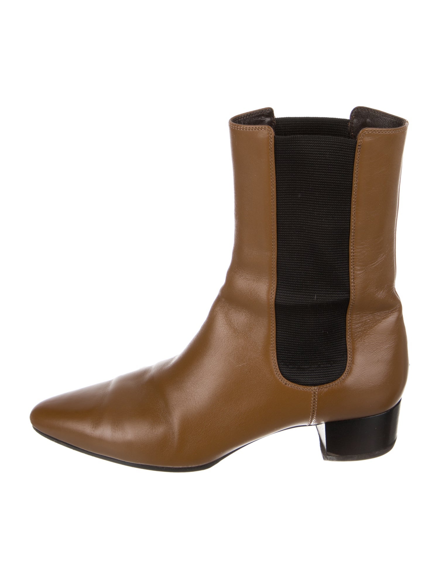 The Row Leather Colorblock Pattern Chelsea Boots