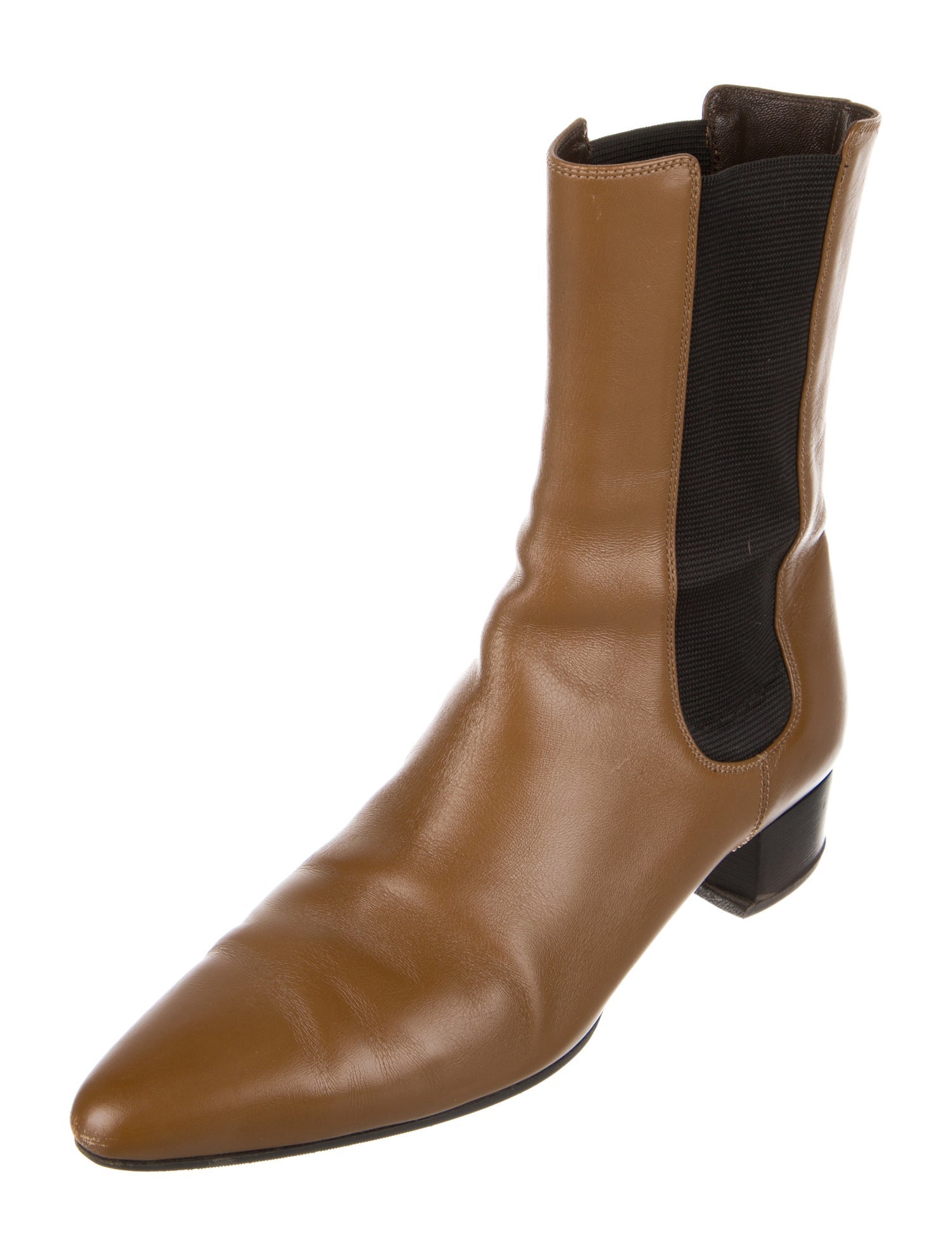 The Row Leather Colorblock Pattern Chelsea Boots