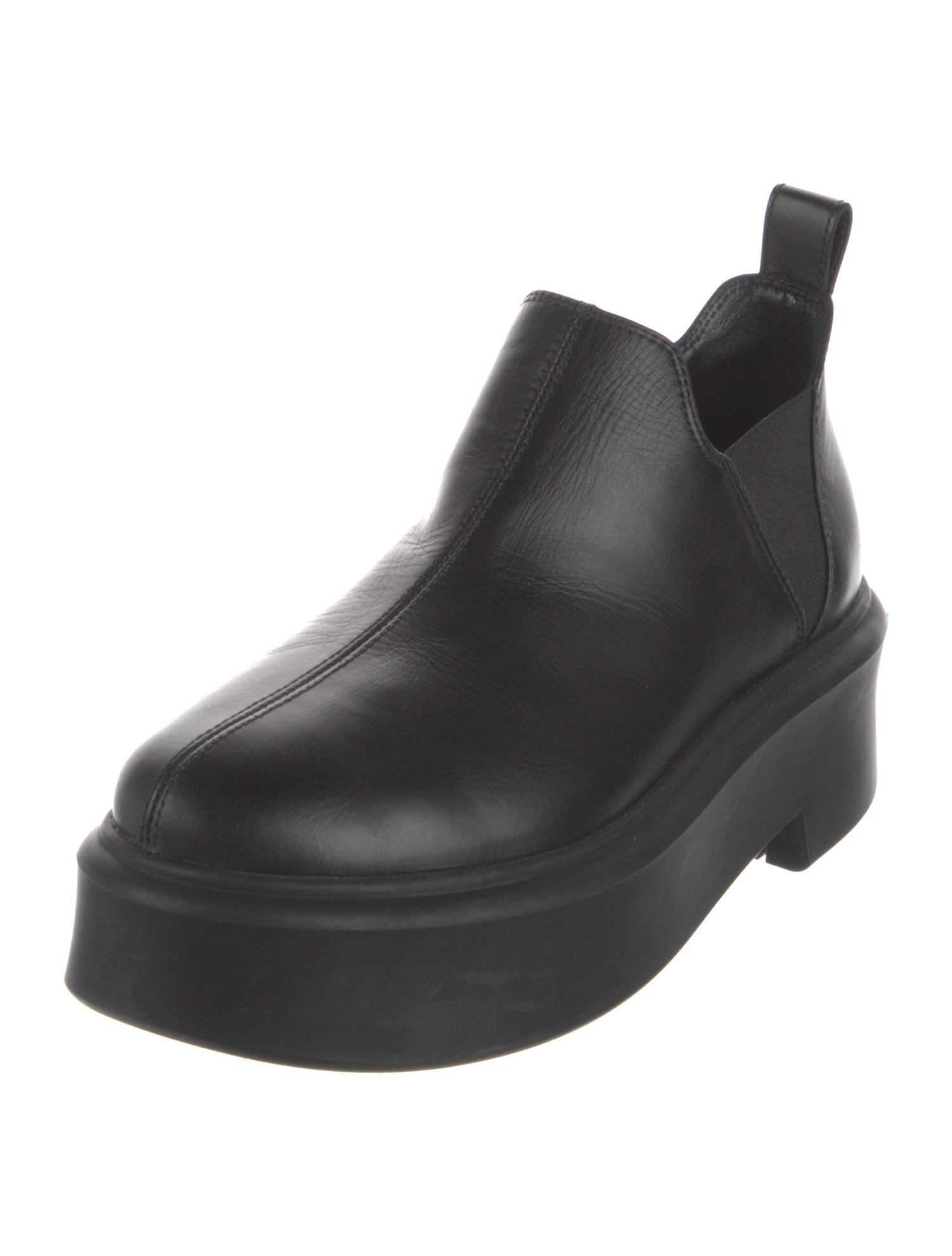 The Row Leather Whipstitch Trim Chelsea Boots