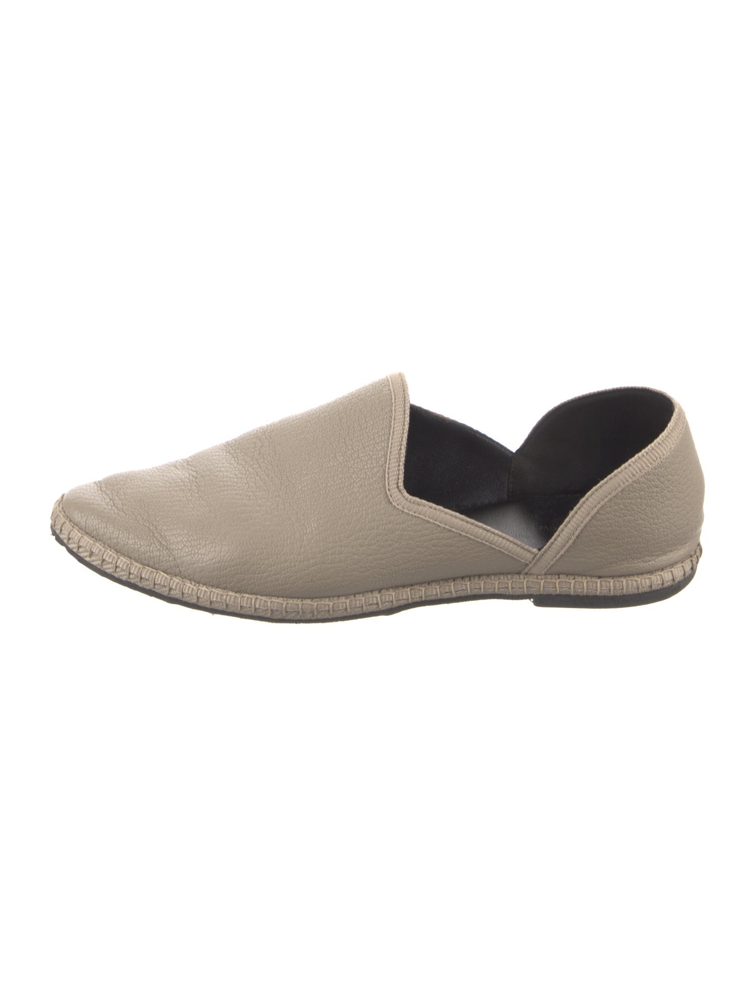 The Row Leather Whipstitch Trim D'Orsay Flats