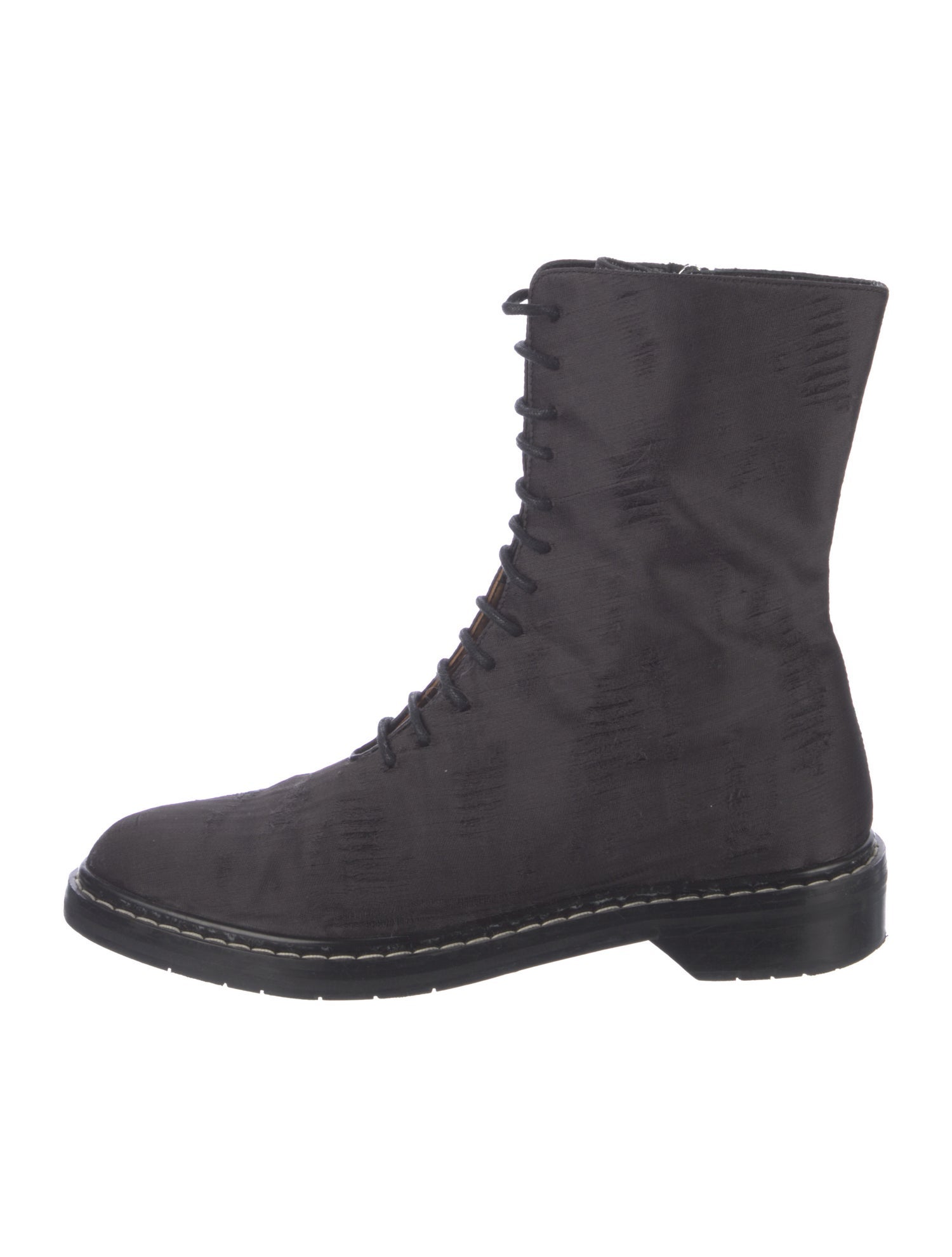 The Row Satin Combat Boots