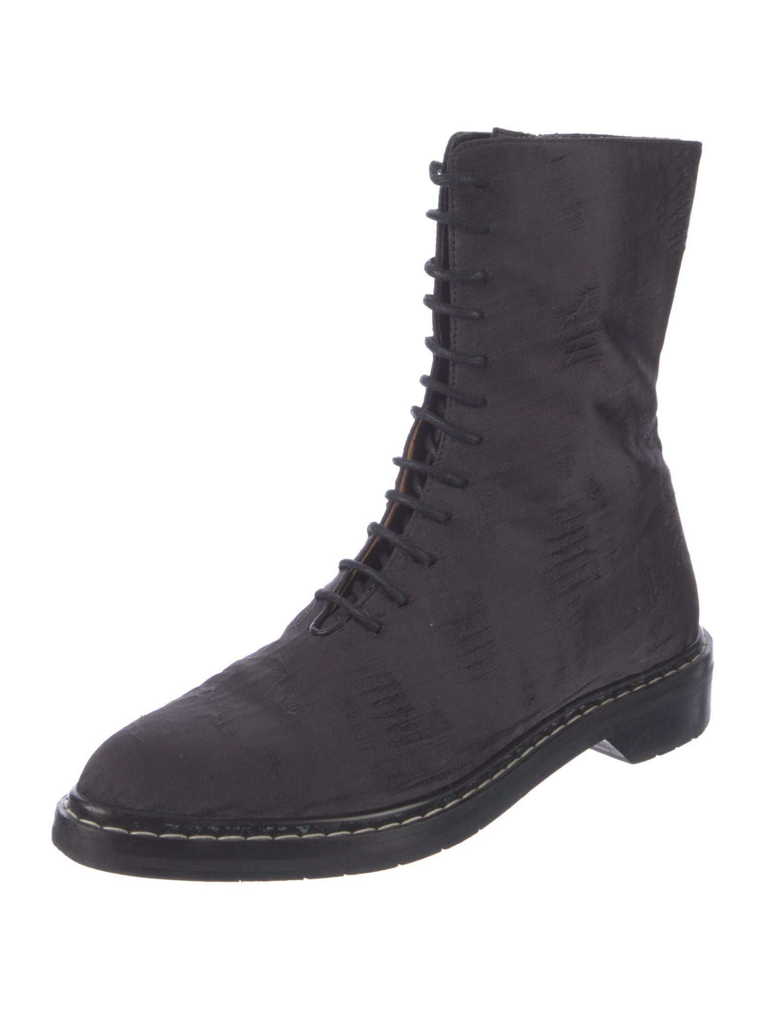The Row Satin Combat Boots