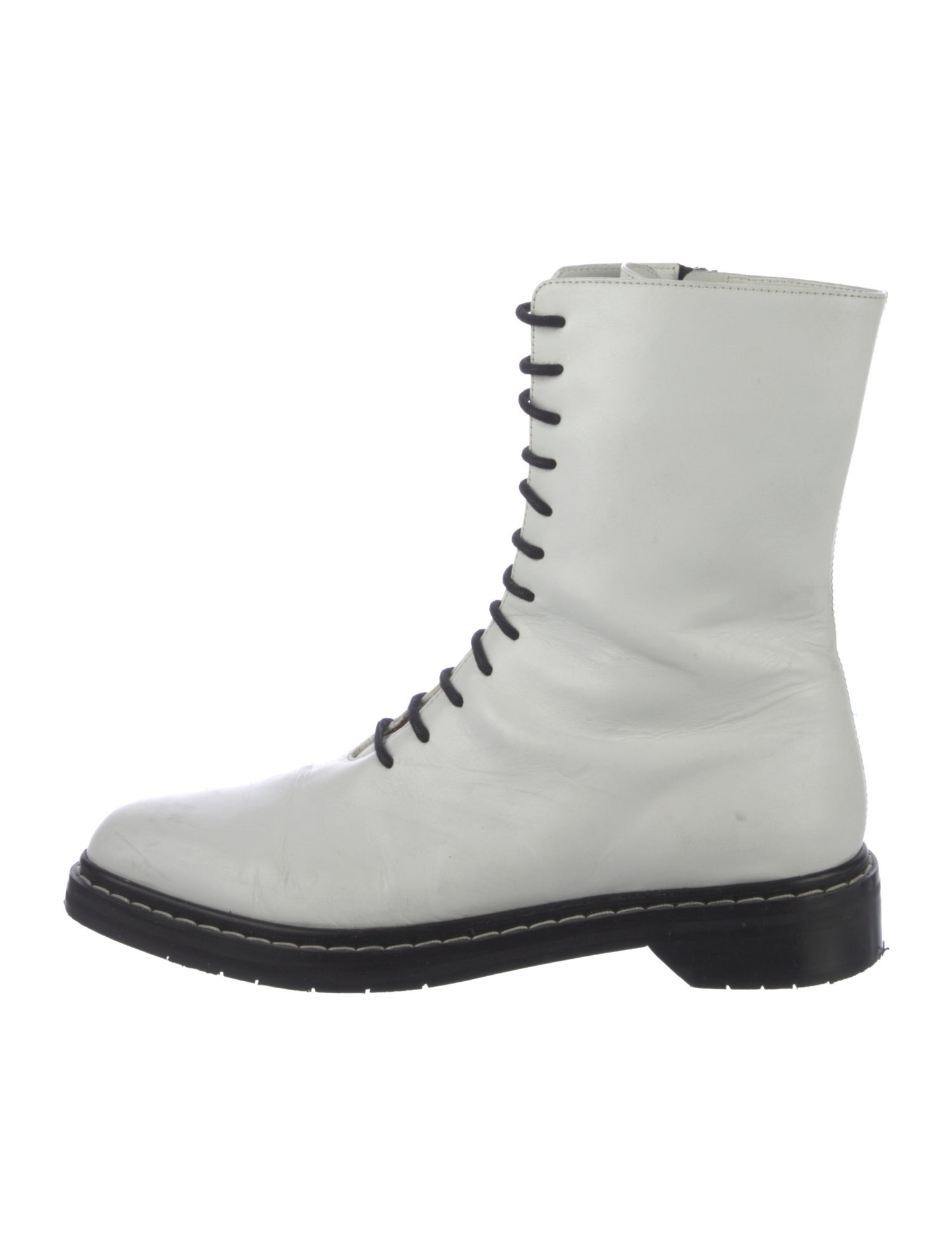 The Row Leather Combat Boots