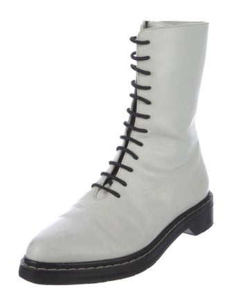The Row Leather Combat Boots