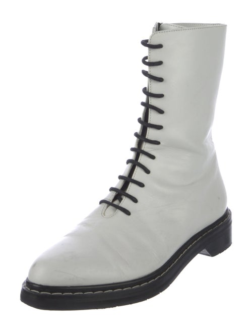 The Row Leather Combat Boots