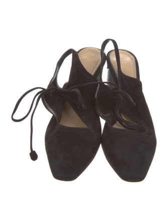 The Row Suede Slingback Pumps