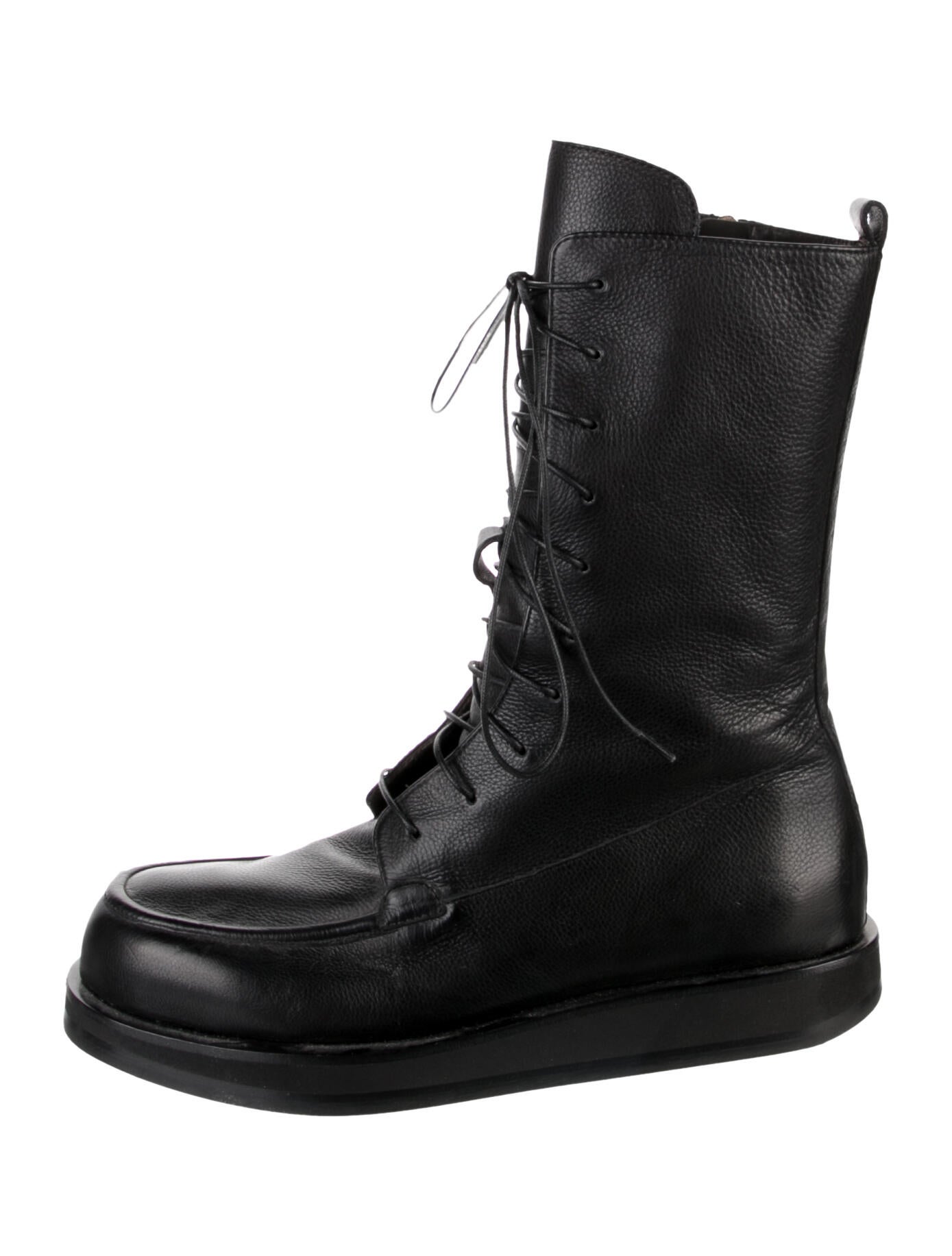 The Row Patty Calfskin Combat Boots