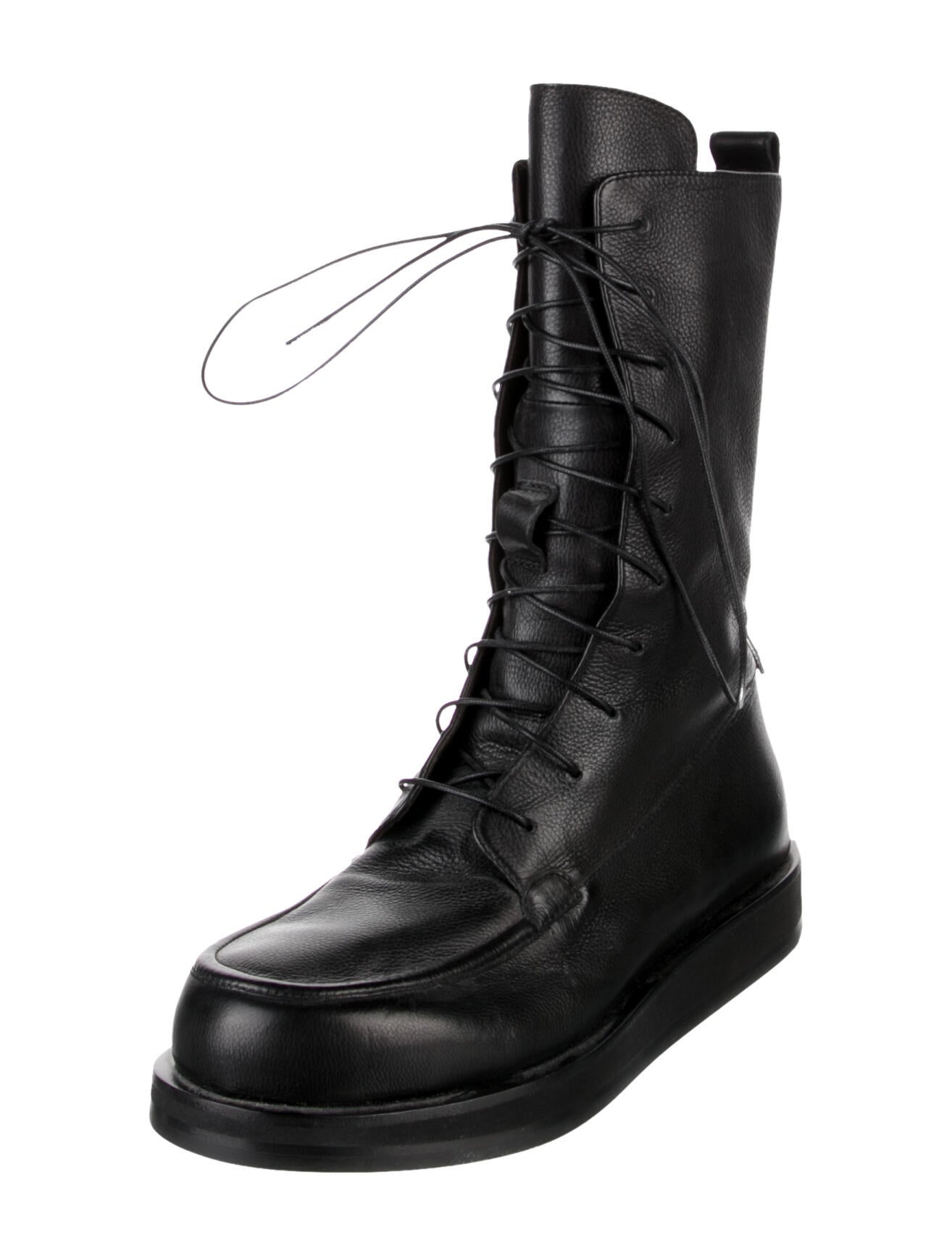 The Row Patty Calfskin Combat Boots