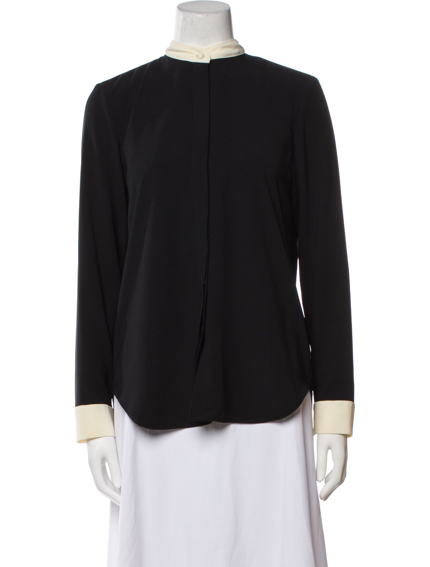 The Row Mock Neck Long Sleeve Blouse