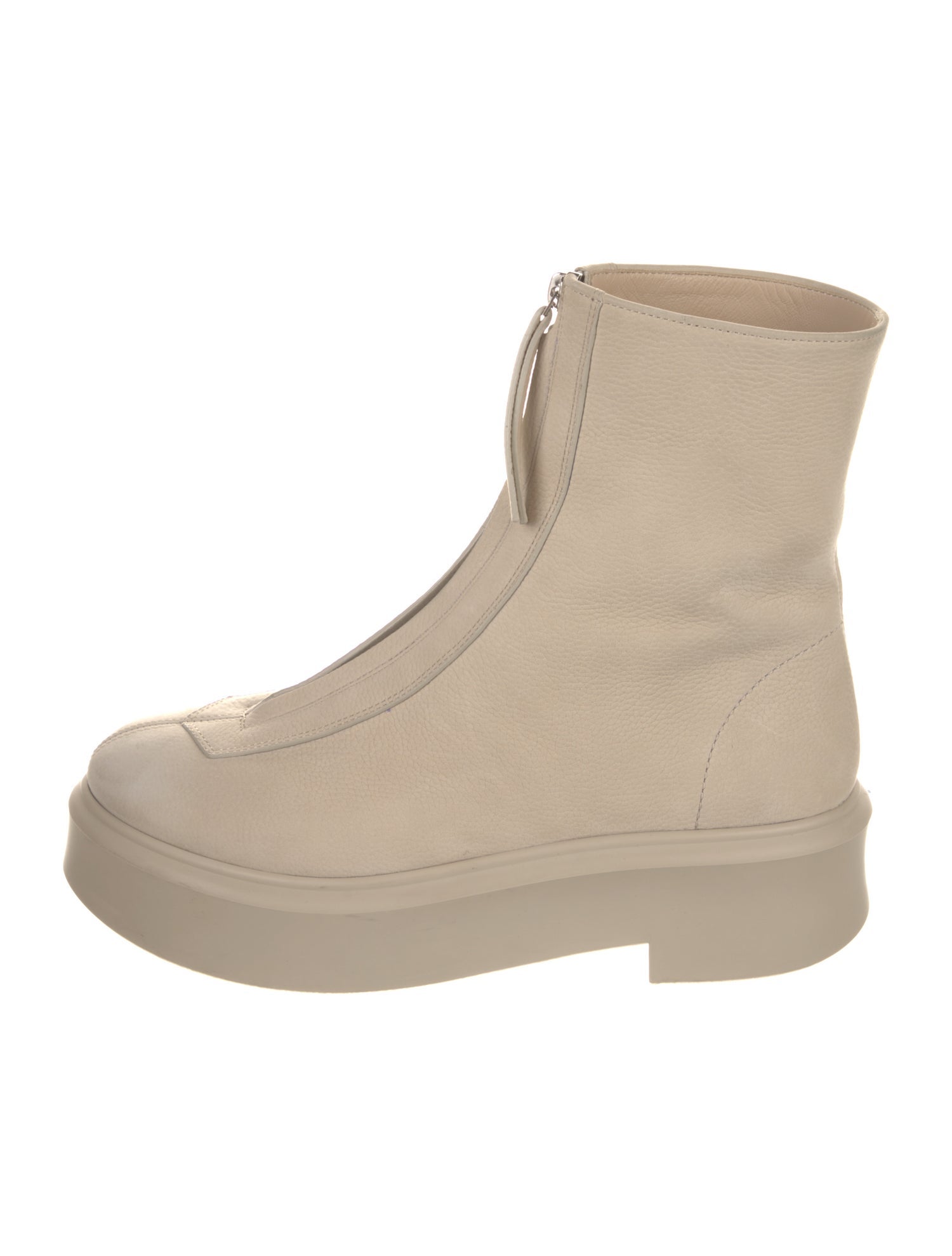 The Row Zipped Boot I Leather Combat Boots