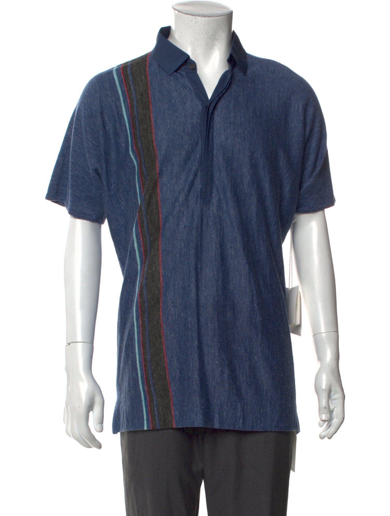 The Row Linen V-Neck Polo Shirt