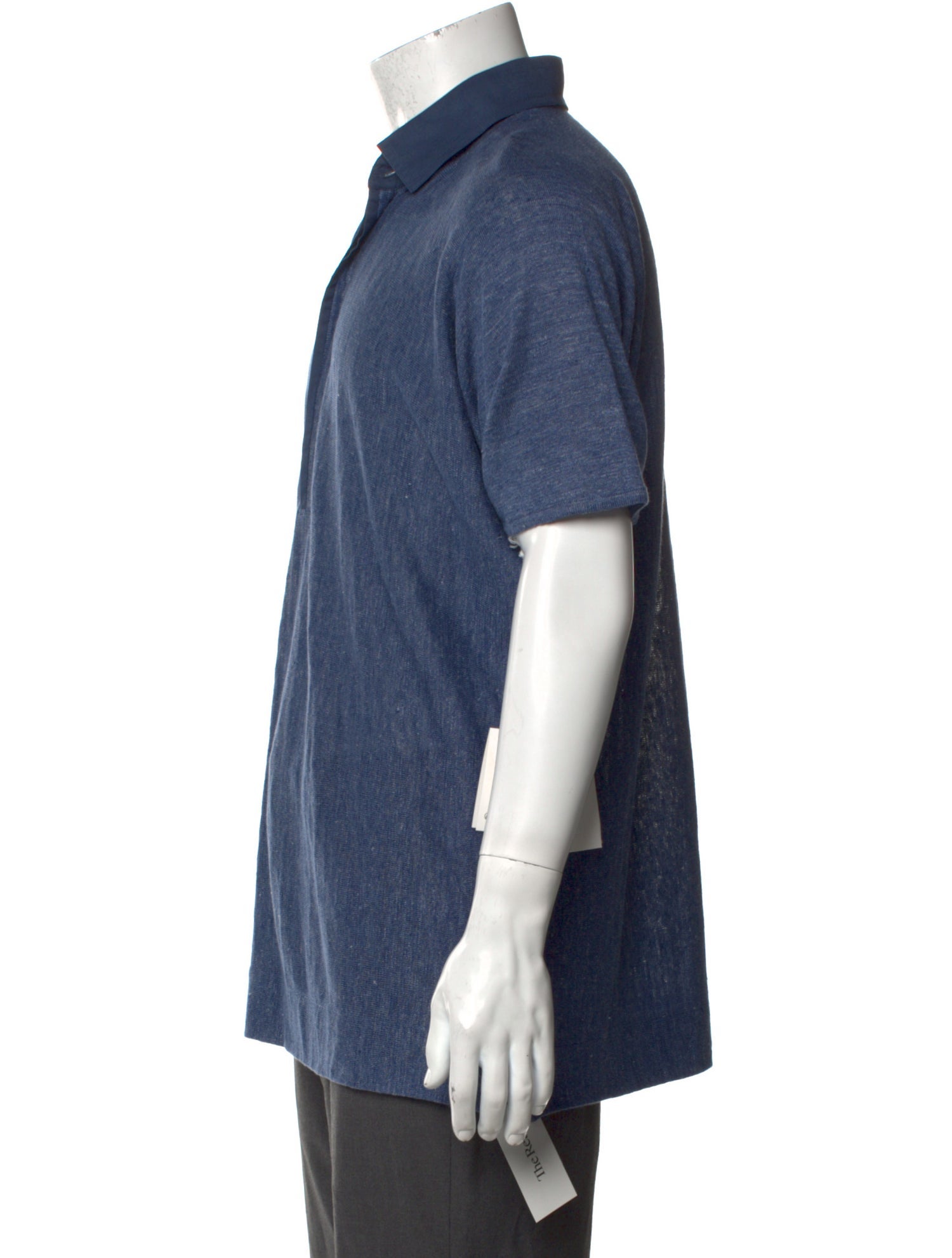 The Row Linen V-Neck Polo Shirt