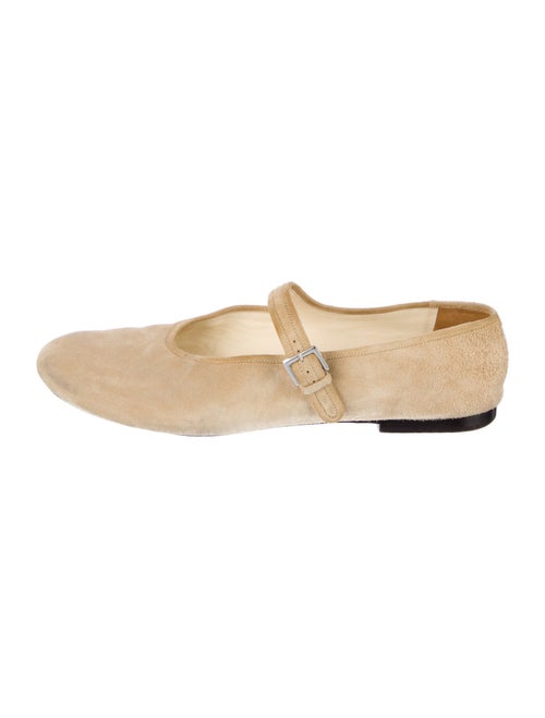 The Row Suede Mary Jane Flats