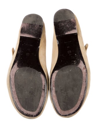 The Row Suede Mary Jane Flats