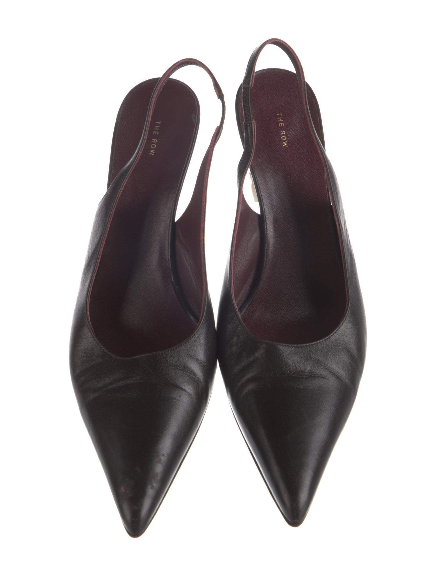 The Row Leather Slingback Pumps