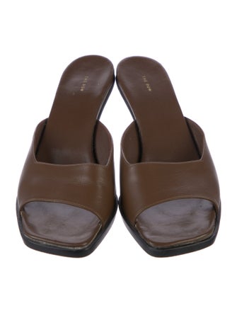 The Row Leather Slides