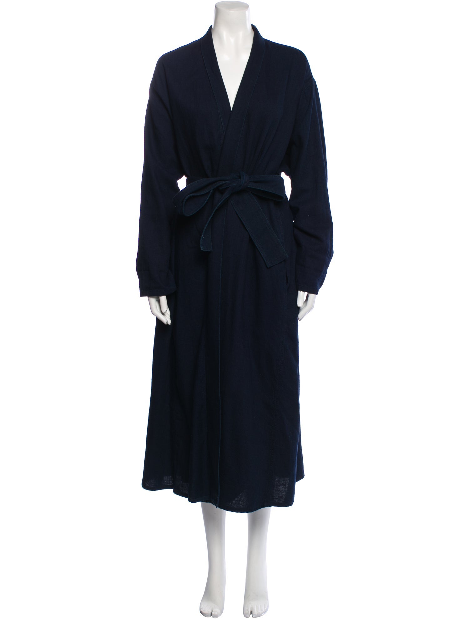 THE ROW☆RIMBAUD リネン ベルテッド ラップコート ブラック Black Rimbaud belted cotton and linen-blend twill coat | THE