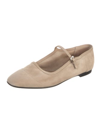 The Row Suede Mary Jane Flats