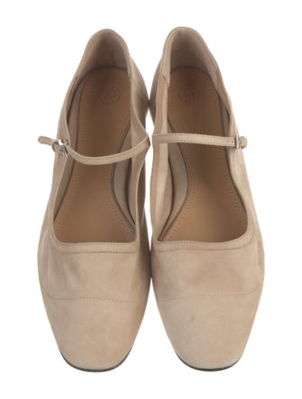 The Row Suede Mary Jane Flats